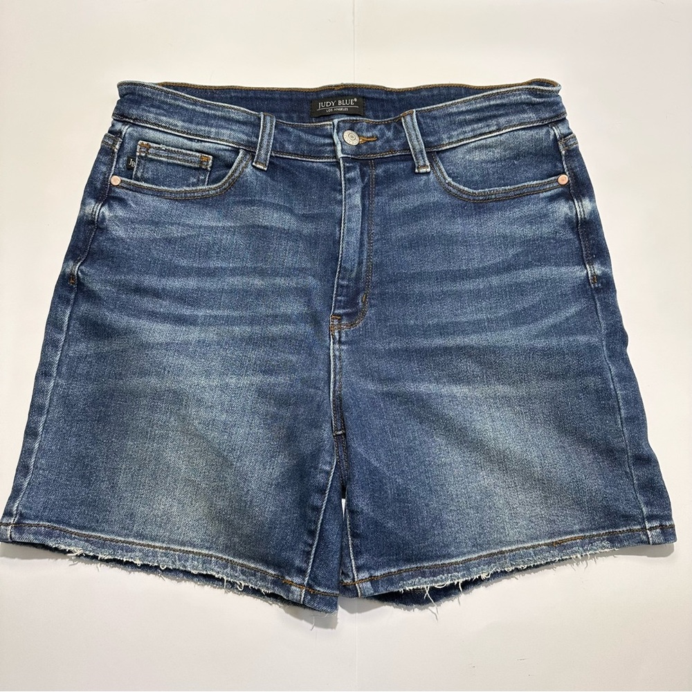 Judy Blue High Waist Mid Thigh Length Denim Shorts size XL - Picture 1 of 12